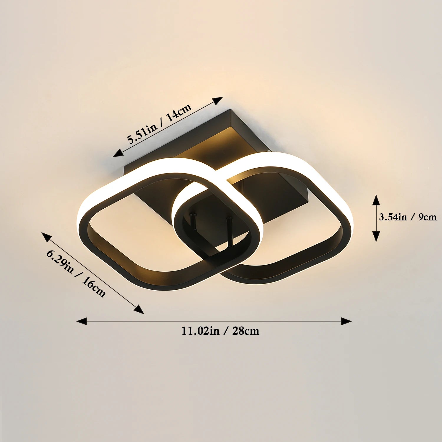 Dimmable LED Ceiling Light,18W Modern Square LED Ceiling Lamp 3 Colour Temperature Adjustments, Ceiling Lighting Fixture