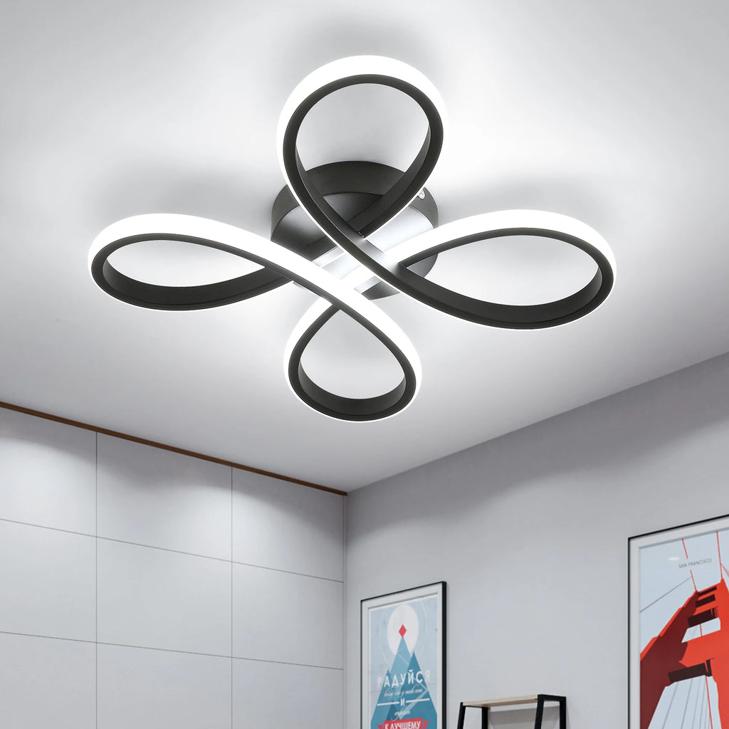 Nordic Style 30W LED Ceiling Lamp, Non-Dimmable Creative Infinity Loop Ceiling Light Fixture for Home Indoor Lighting