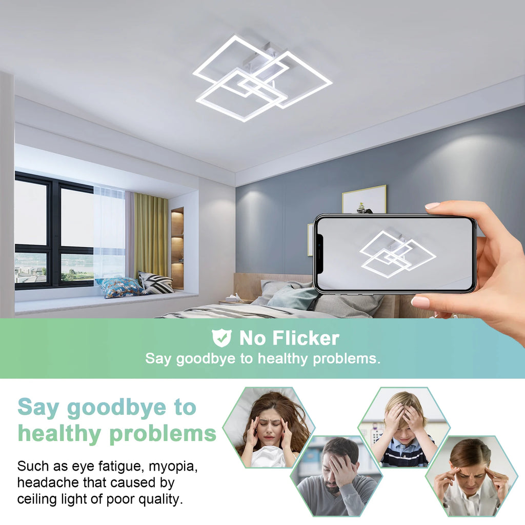 LED Ceiling Light,40W Dimmable LED Ceiling Lamp with remote control 3000K-6500K,For living room,Bedroom,Hallway,Indoor lighting