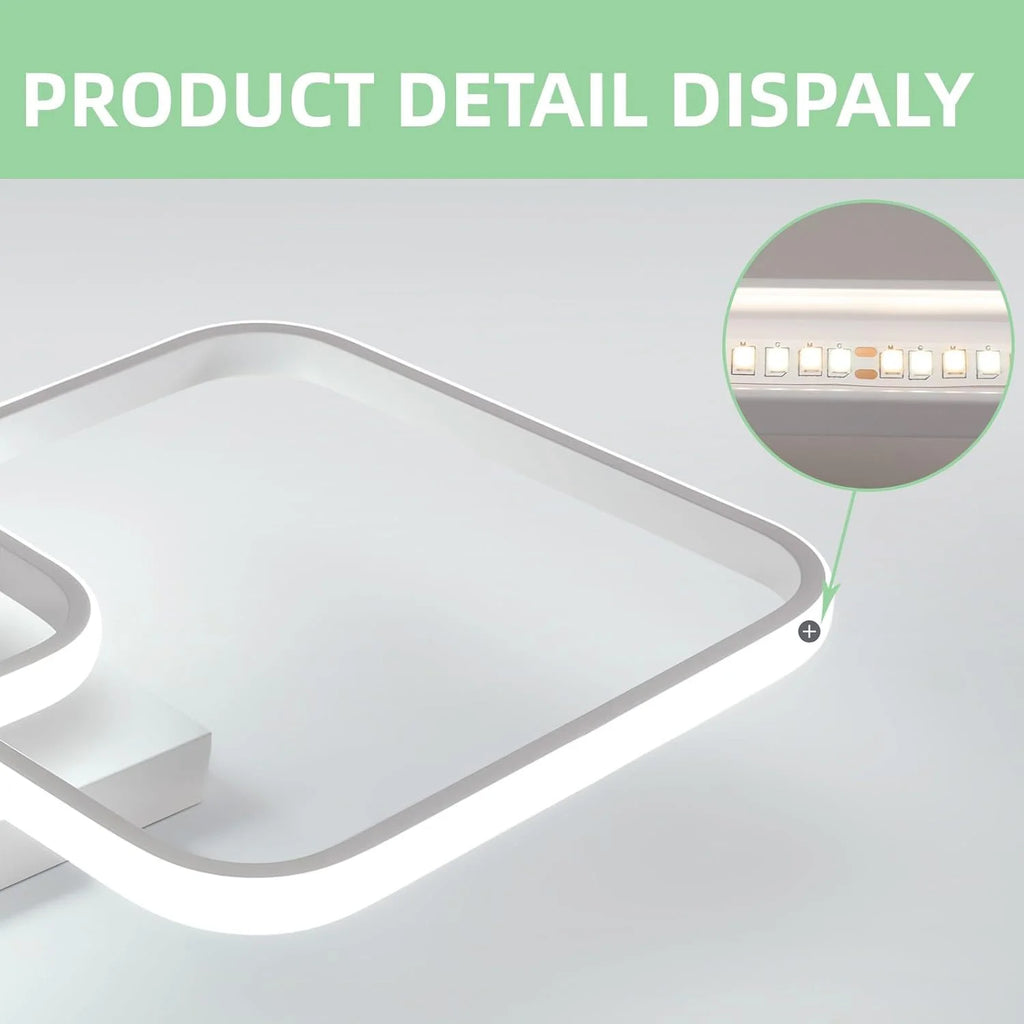 Modern Dimmable Minimalist LED Ceiling Light,Square Modern Flush Mount Fixture with Adjustable Light,Three Colour Dimming 3000K-6500K for Bedroom,Living Room