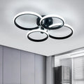 Modern LED Ceiling Light,56W 6300LM Ceiling Light 4 Round Ring Chandelier for Living Room,Cool White 6500K
