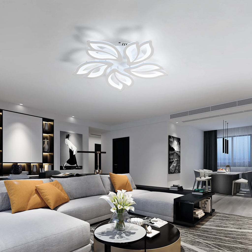 Modern Flower LED Ceiling Light, Non-dimmable Indoor Ceiling Lamp for Bedroom Living Room,Cold White Light 6500K