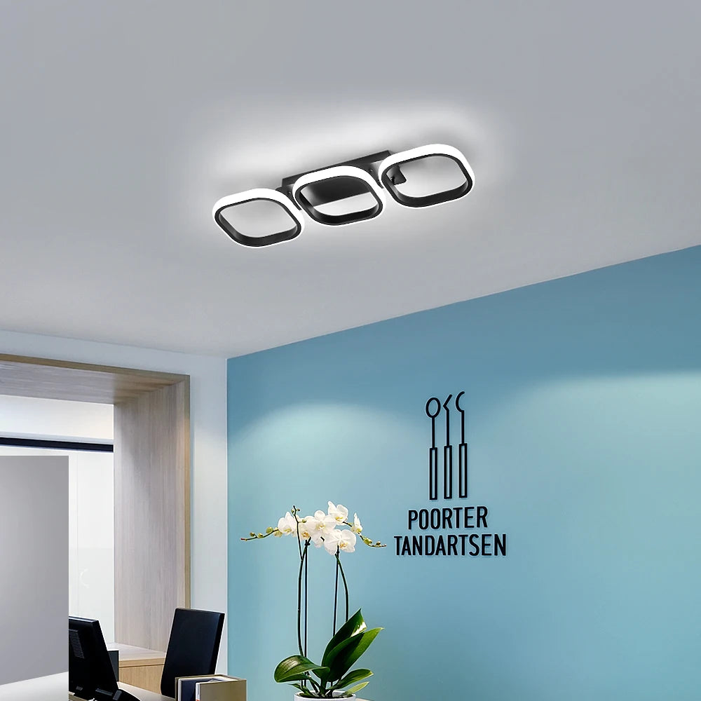 LED Ceiling Light,3 Squares Ceiling Lamps Fixture Flush Mount Ceiling Light 6500K Cool White Light for Living Room