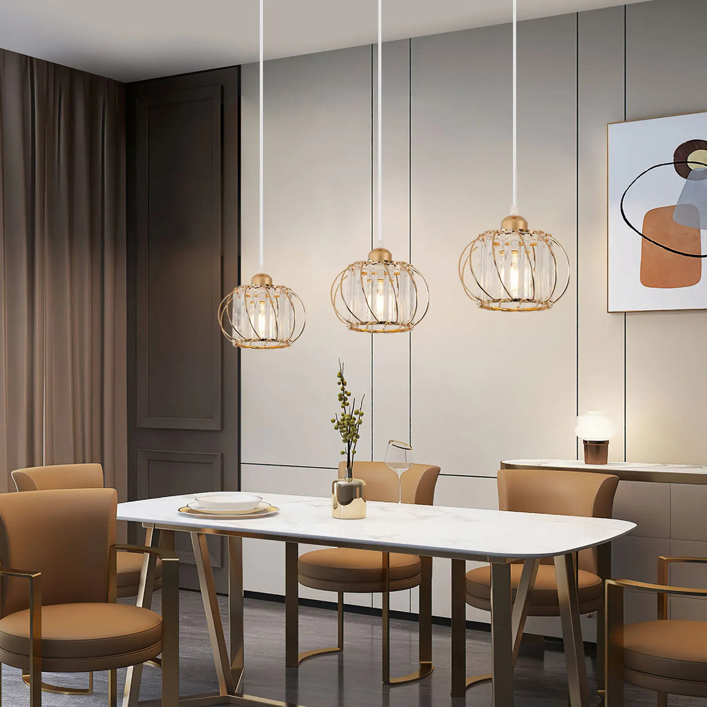 Crystal Pendent Light Fixture,Modern Mini Semi Flush Mount Chandeliers for Dinning Room,Hallway（Bulb not included)