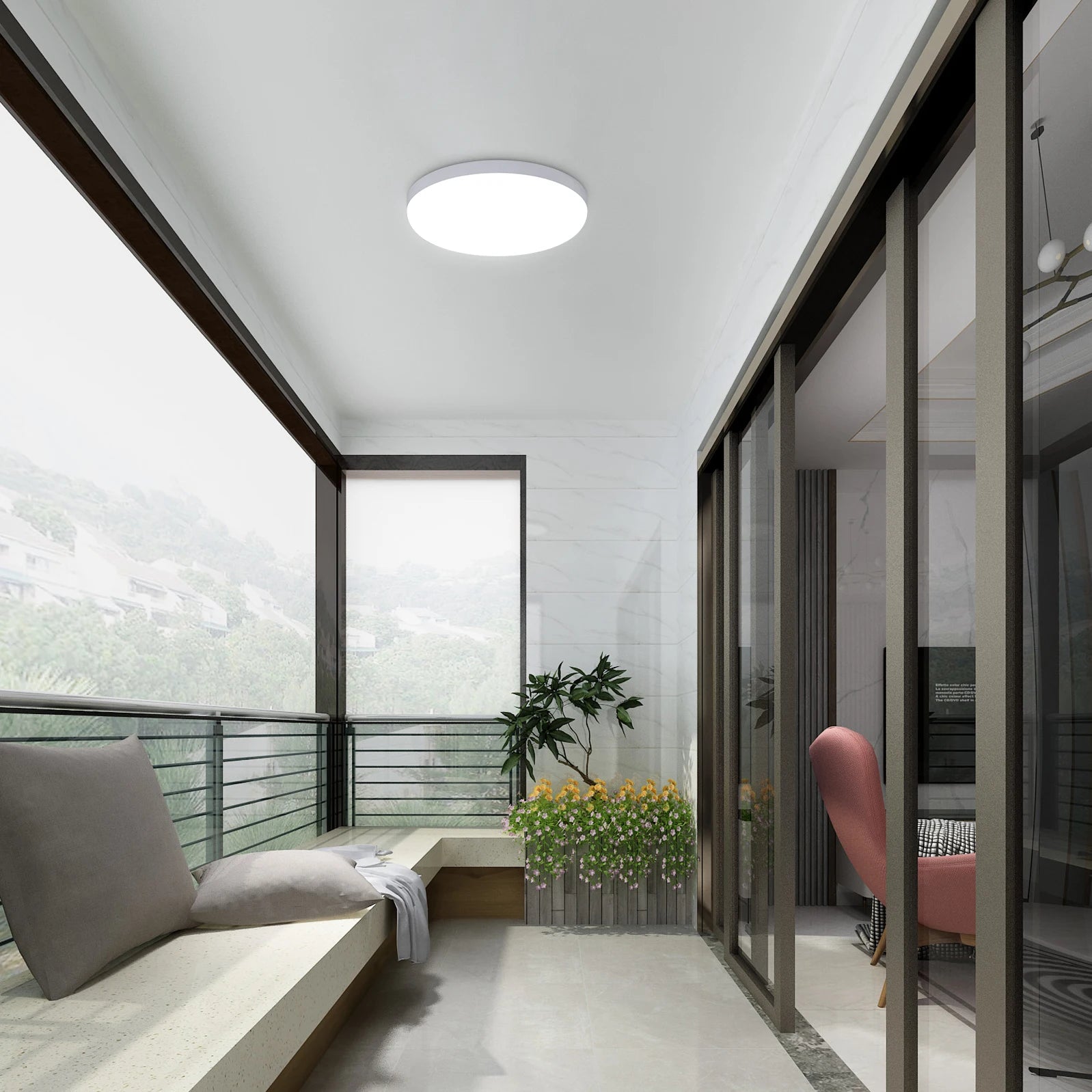 Modern Ceiling Lamp,Ultra Thin 32W 2880LM Ceiling Lights,Non-dimmable Round Flush Ceiling Light For Bedroom,Hallway,Living Room,Cold White Light 6500K