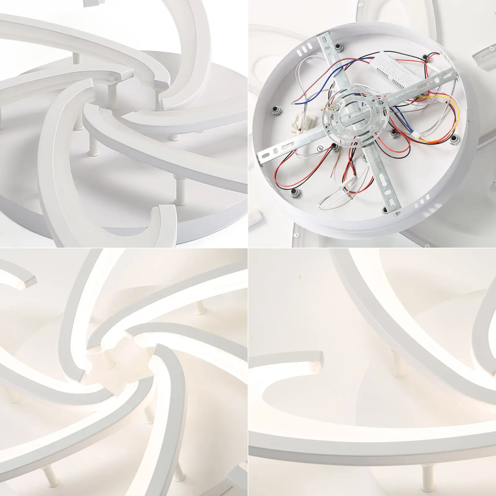 Dimmable LED Ceiling Light,54W Creative Spiral Design Ceiling Lamp 3000K/4500K/6500K Color Temperature With Remote Control For Living Room,Bedroom