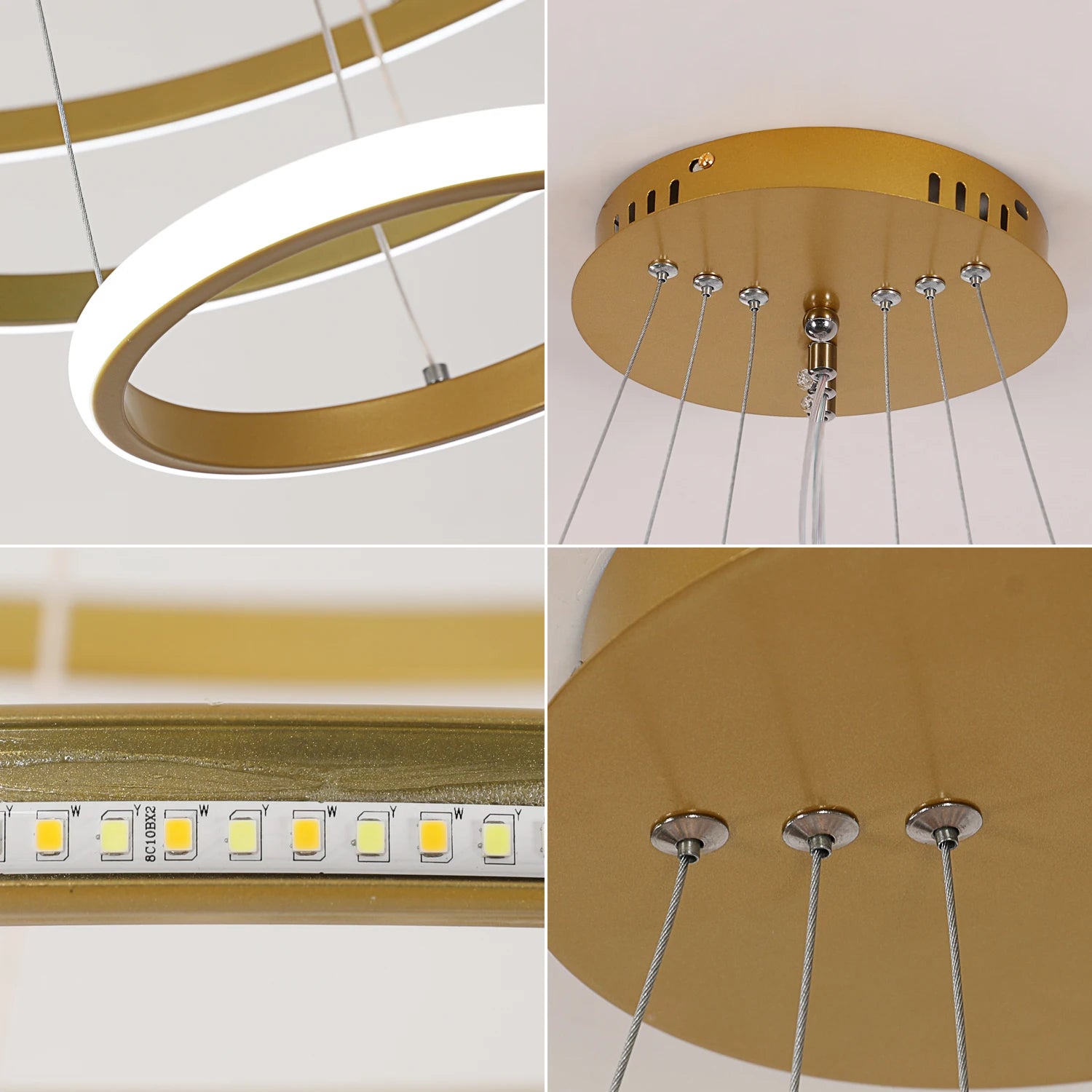 Dimmable Led Chandelier,Modern 40W 3 Rings Dimmable LED Chandeliers Light Fixture Pendant Light for Dining Room