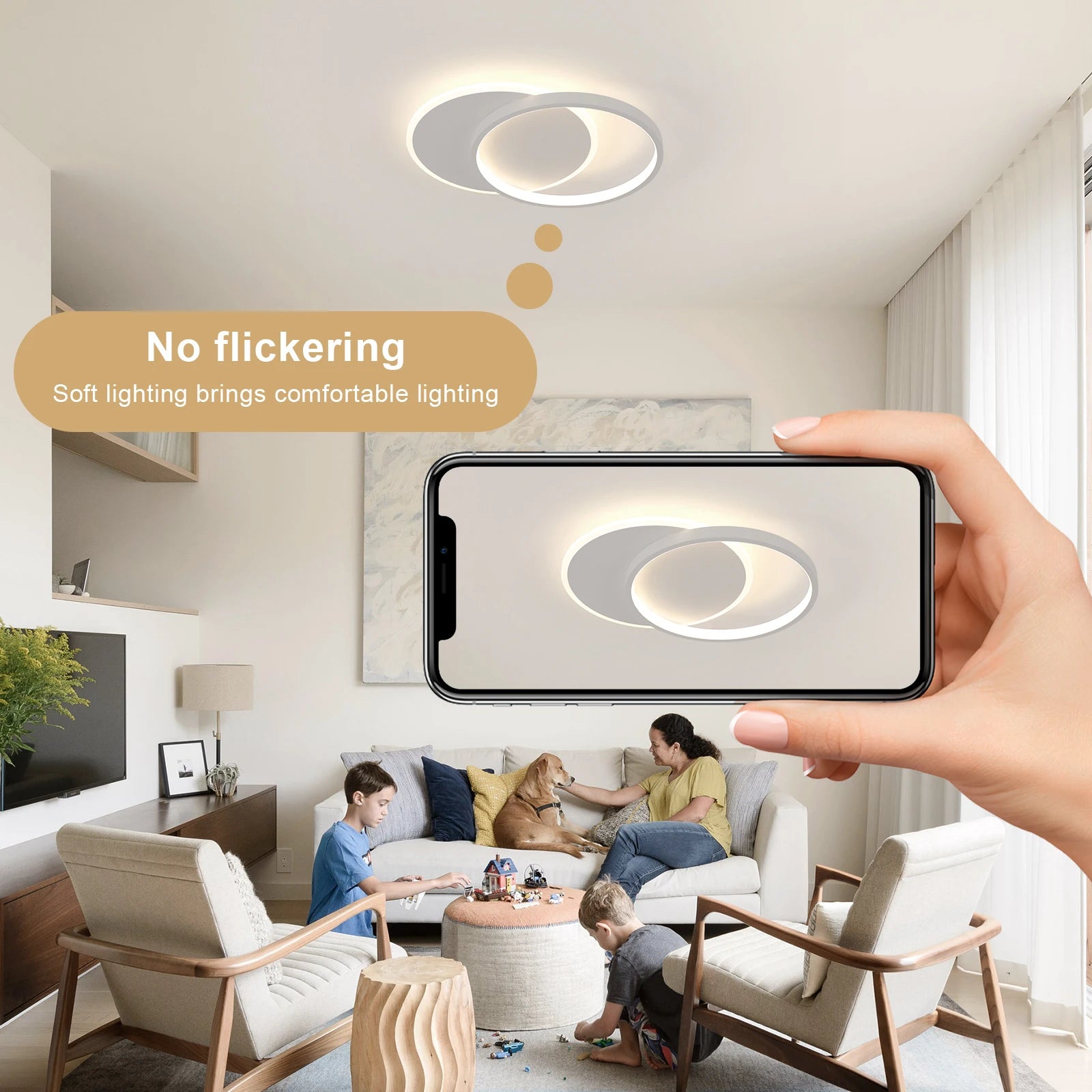 Lunar White – nowoczesna lampa sufitowa