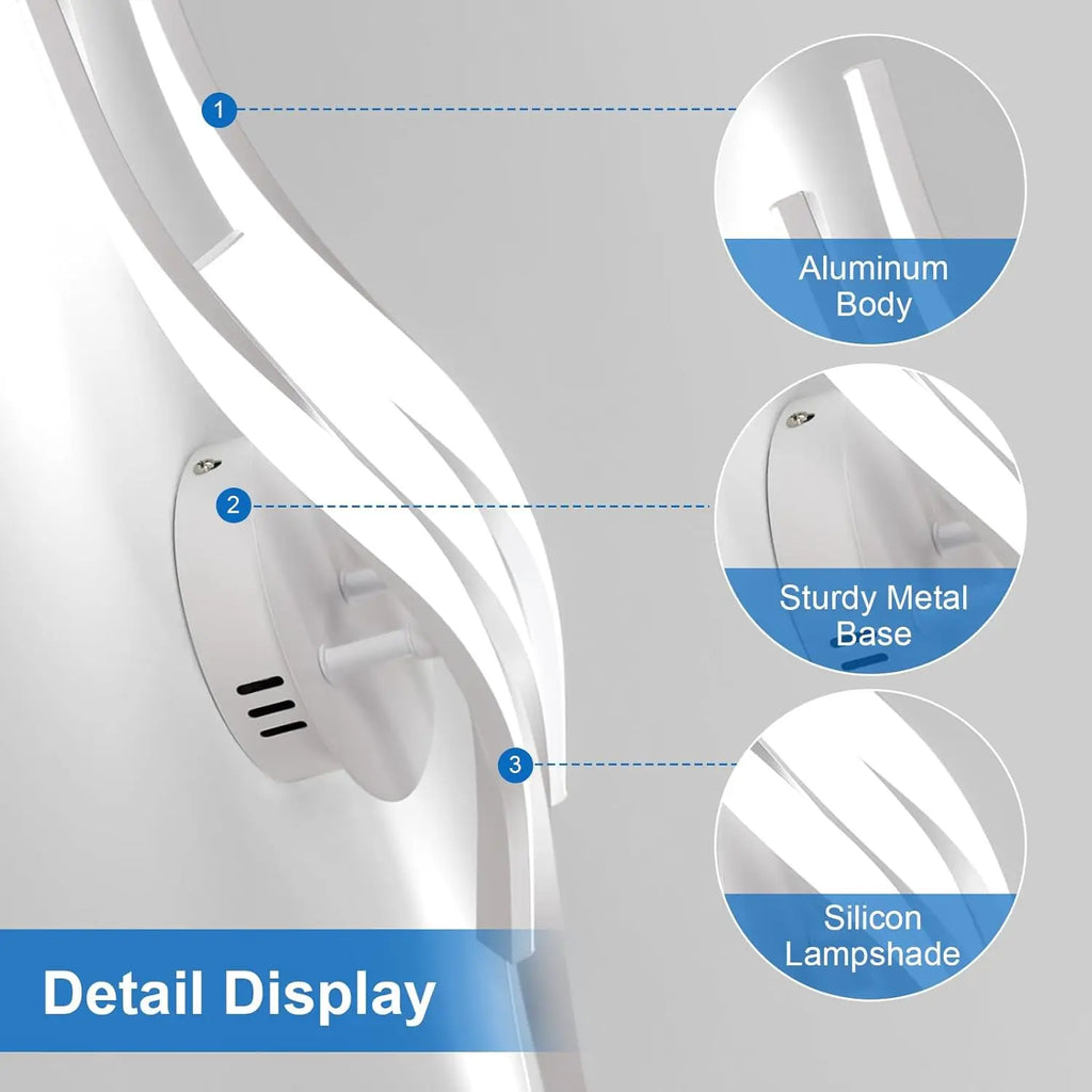 LED Ceiling Light,24W 2700LM 3-Curved Ceiling Lamp,Modern LED Lights Fixtures for Living Room Kitchen Bedroom Corridor,Cold White Light 6500K, Long 52cm