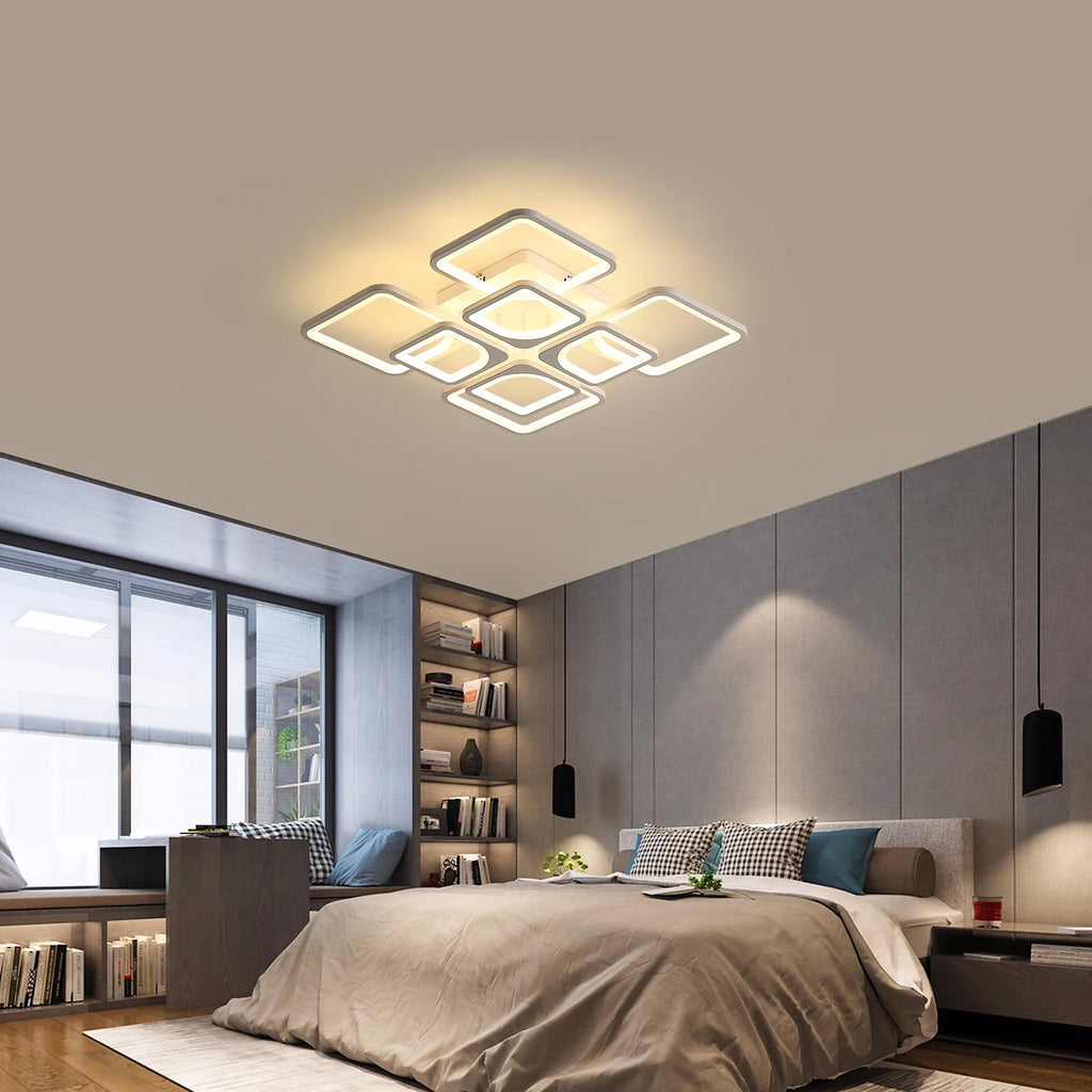 Dimmable LED Ceiling Light,80W 8000LM Ceiling Lamp with Remote Control,Square Ceiling Lamp for Living Room,Office,3000~6500K