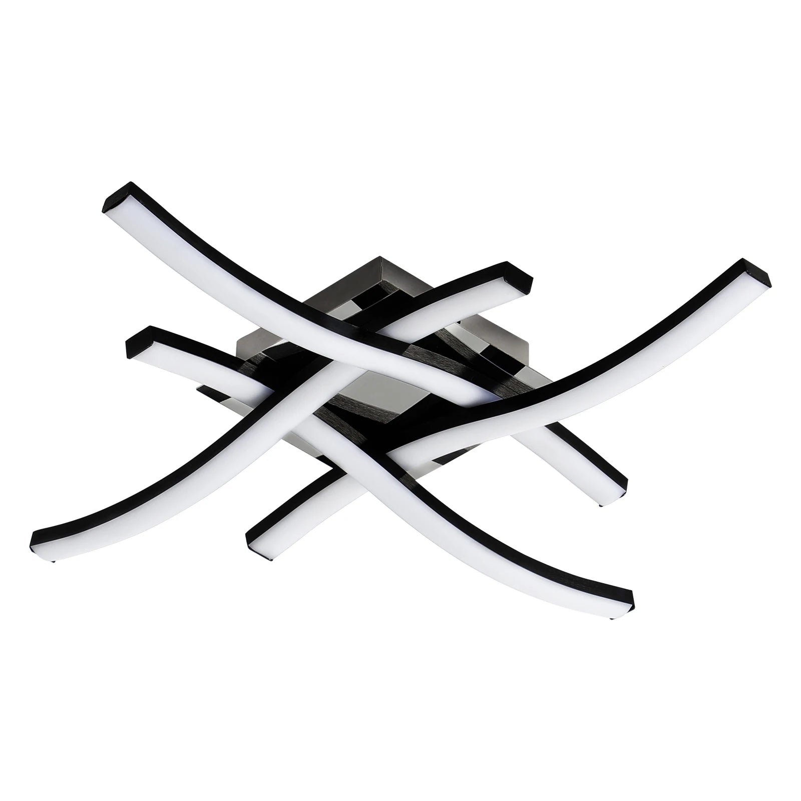 Modern LED Ceiling Light,4 Built-in LED Boards 6500K Cool White Ceiling Lamp,Curved Design Flush Ceiling Light Fixture