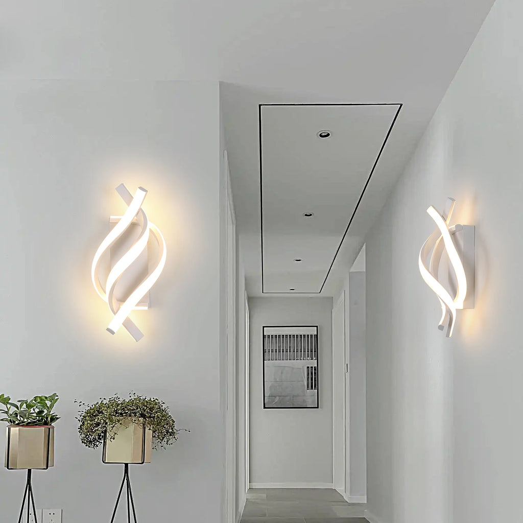 Modern LED Wall Lamp, 22W Spiral Twisted Design Wall Sconce Metal Indoor Lighting Fixture for Bedroom Living Room Corridor,Non-Dimmable,Warm Light 3000K