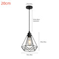 Industrial Pendant Light,E27 Vintage Metal Pendant Light Black Cage Lamp Retro Ceiling Light Shade（Bulb not included）