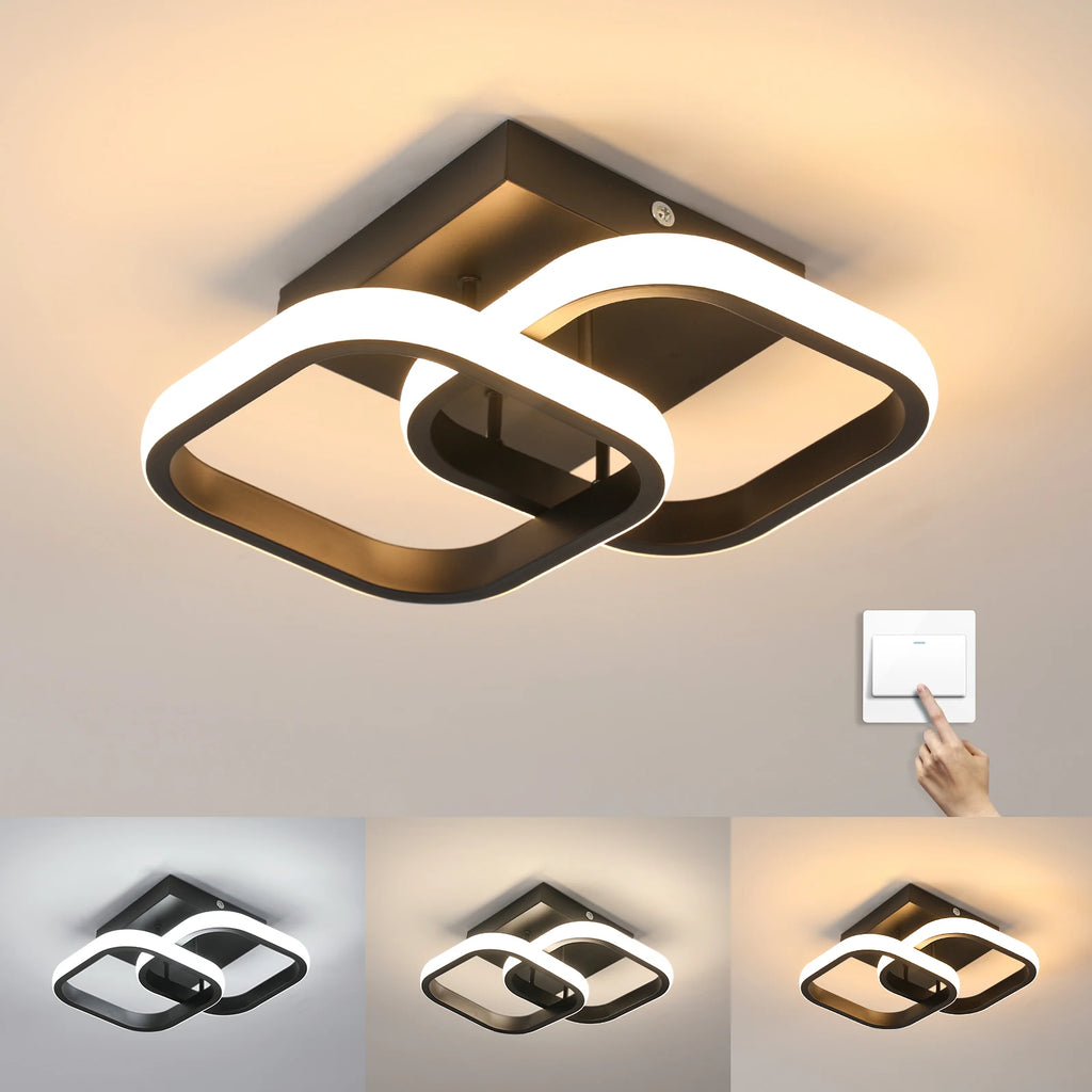 Dimmable LED Ceiling Light,18W Modern Square LED Ceiling Lamp 3 Colour Temperature Adjustments, Ceiling Lighting Fixture