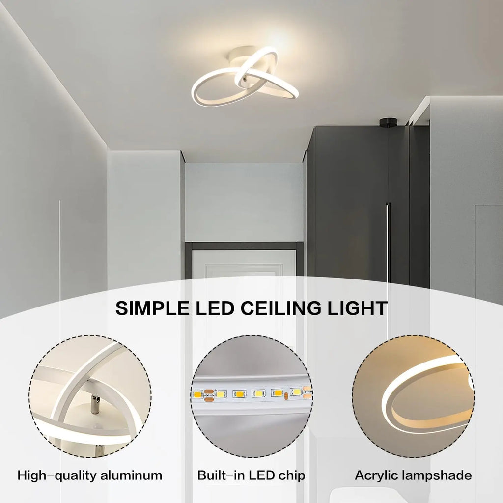 Modern LED Ceiling Light,25cm Clover shape Ceiling Lamp,Various lights for Hallway,Living Room,Bedroom 3000K/4500K/6500K