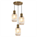 3-Light Crystal Chandelier,Modern Mini Transparent Glass Pendant Light for Living Room,Kitchen Island（Bulb not included）