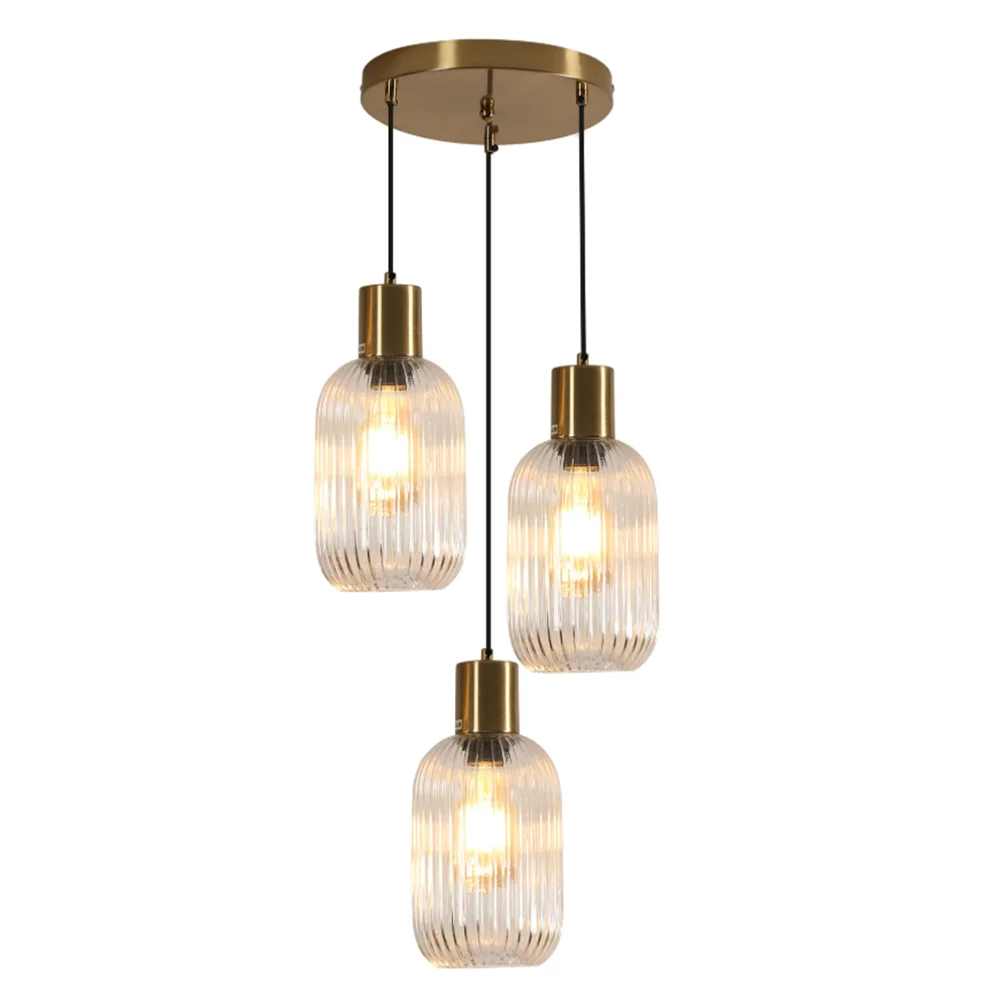 3-Light Crystal Chandelier,Modern Mini Transparent Glass Pendant Light for Living Room,Kitchen Island（Bulb not included）