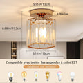 Modern Ceiling Light,Mini Crystal Chandelier,Close-to-Ceiling Lighting Fixture For Dining Room,E27 Base (Bulb Not Included)
