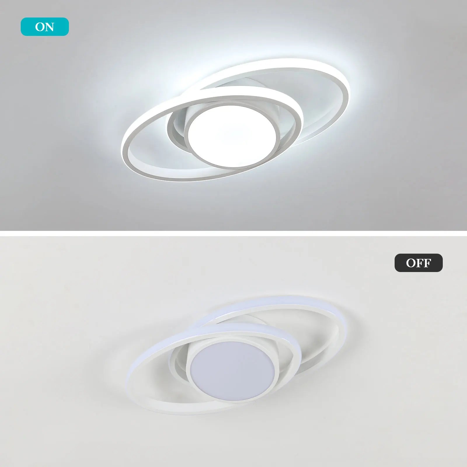 LED Ceiling Light,39W 4385LM Lighting Fixture,Round Modern Design Ceiling Lamp for Living Room Bedroom Corridor Balcony, Dia 39cm, Warm Light 3000K/White Light 6500K