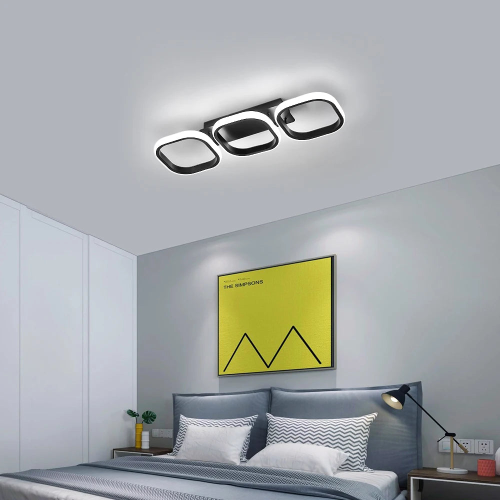 LED Ceiling Light,3 Squares Ceiling Lamps Fixture Flush Mount Ceiling Light 6500K Cool White Light for Living Room