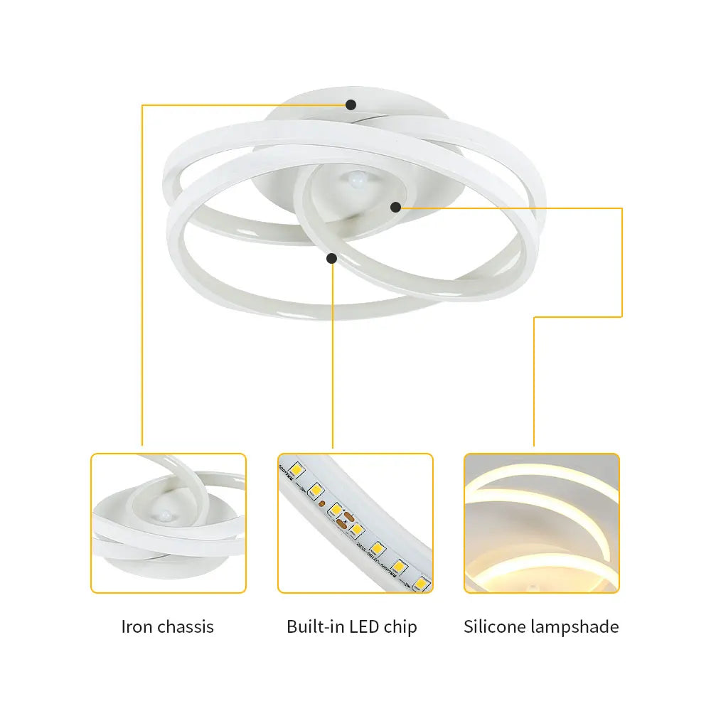 Modern Flush Mount Ceiling Light,Led Ceiling Light Fixtures,40W Close to Ceiling Lights,3000K Warm Light