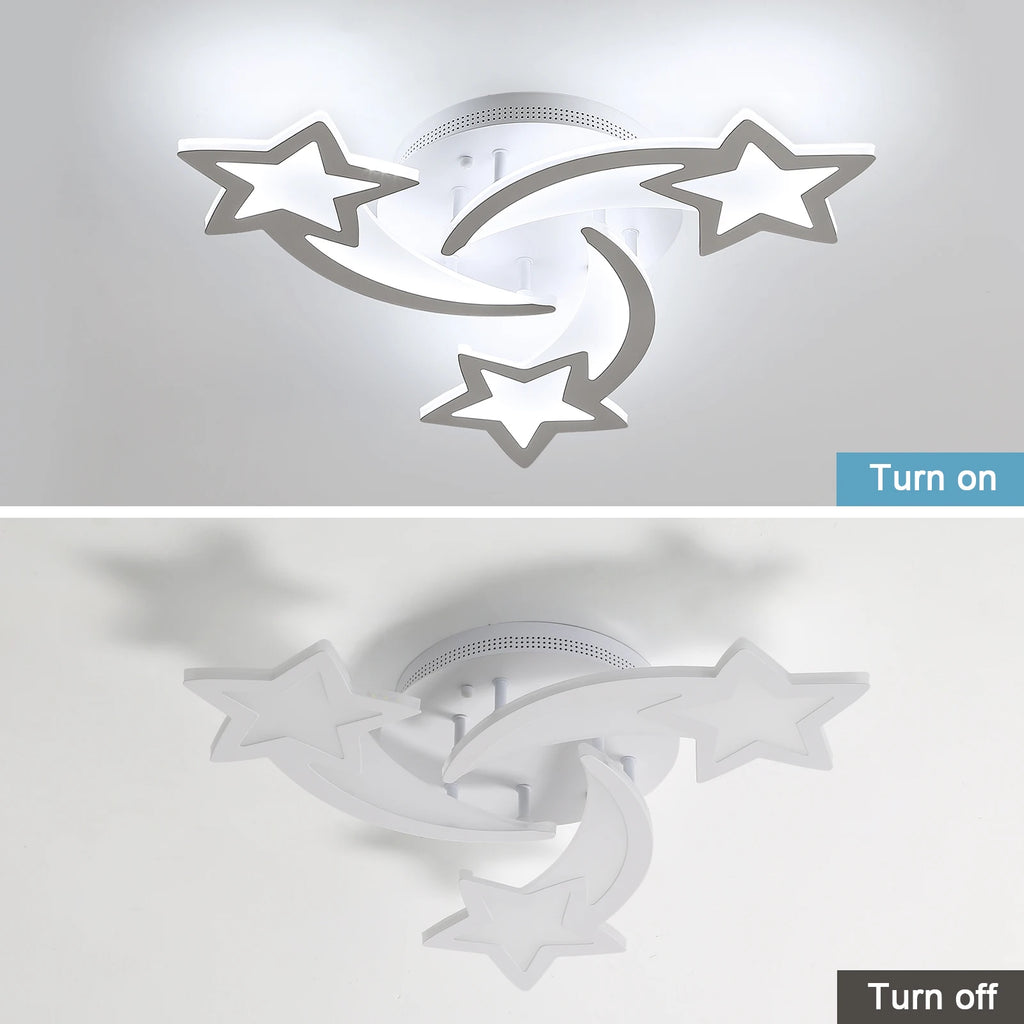 Modern LED Ceiling Lamp,3 Heads 40W White Acrylic Ceiling Light for Living Room,Bedroom,Diameter 53 cm,White Light 6500K