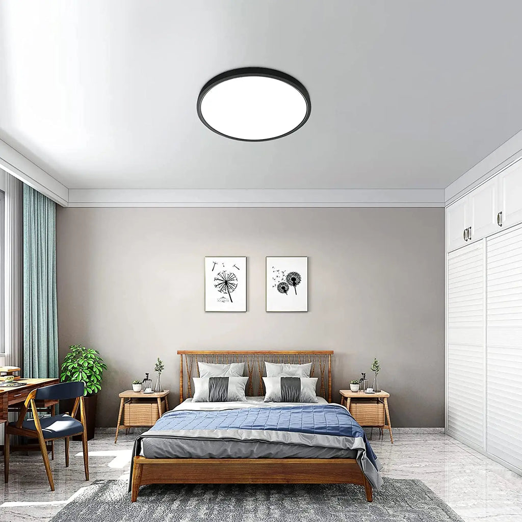 LED Flush Mount Ceiling Light,24W 2050LM Round Ceiling Lights,Ultra-Thin Ceiling Lamp for Bedroom,White Light 6500K