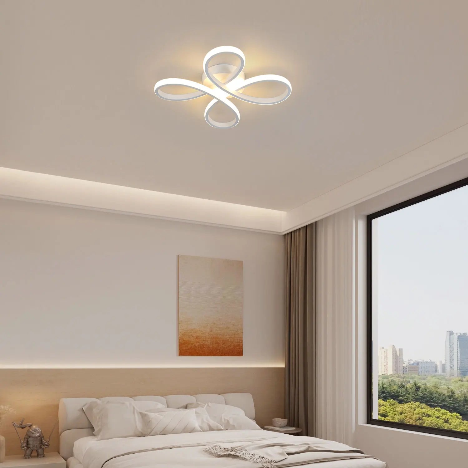 LED Ceiling Light,30W 3500LM Creative Flower Shapes LED Ceiling Lamp in Acrylic Modern Ceiling Light for Living Room,Bedroom,Dining Room,Warm Light 3000K