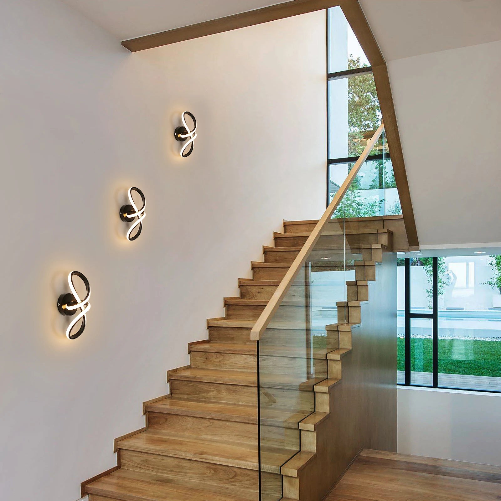 Modern LED Ceiling Lights, Curved Ceiling Lamp 20W 1800LM Warm White 3000K for Living Room,Dining Room