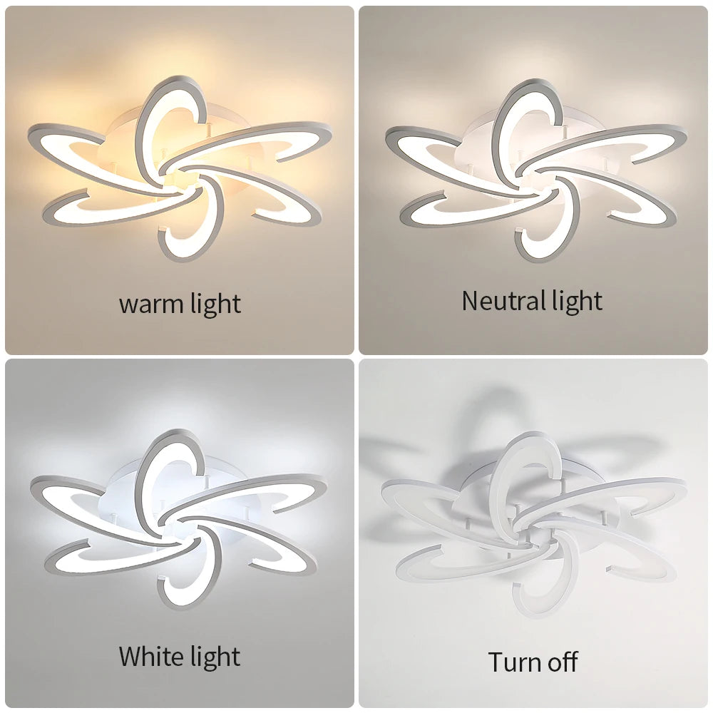 Dimmable LED Ceiling Light,54W Creative Spiral Design Ceiling Lamp 3000K/4500K/6500K Color Temperature With Remote Control For Living Room,Bedroom