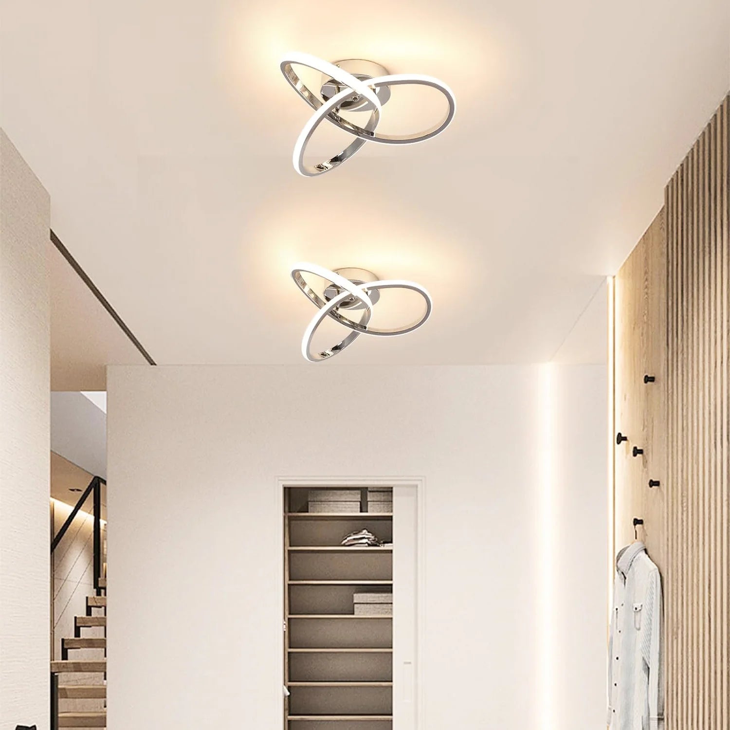 LED Ceiling Light Fixtures,30W Close to Ceiling Lamps,Modern Flush Mount Ceiling Light for Hallway,Bedroom,Warm Light 3000K