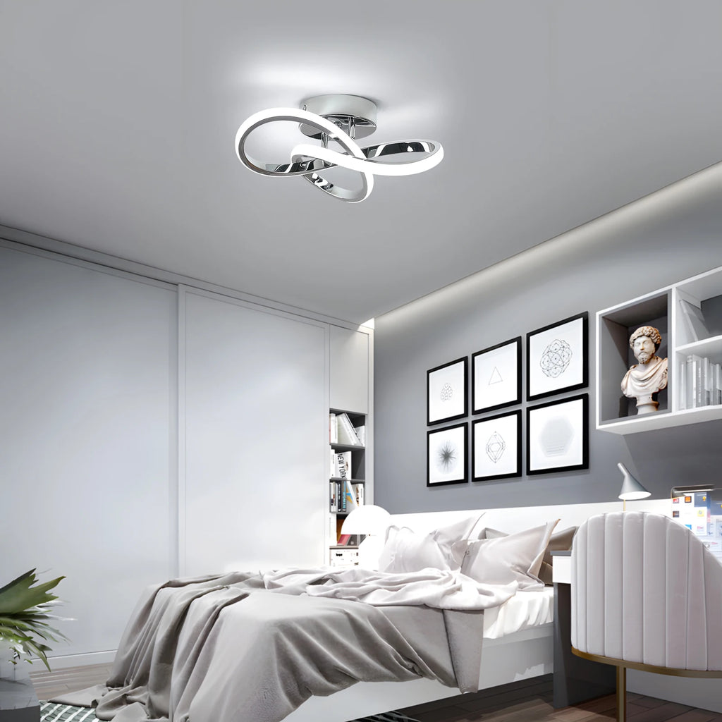 Modern Ceiling Lights,30cm 30W Curved Design Ceiling Light fixtures LED for Hallway,Entrance, Bedroom,Cold White Light 6500K