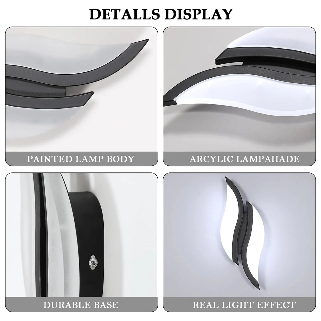 LED  Wall Sconce,12W Acrylic Wall Lamp Leaf-Shaped Design Cool White Light 6500K for Bedroom Living Room Corridor