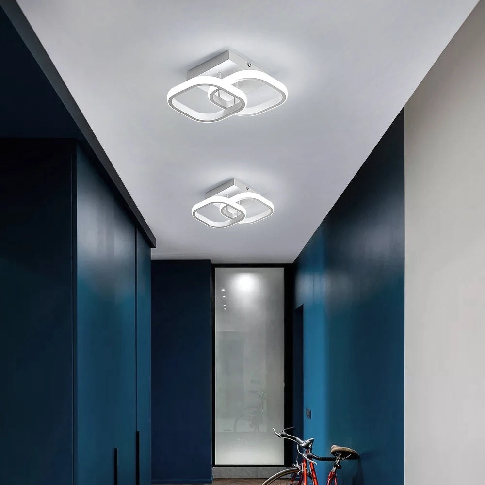 LED Ceiling Light,White Square Creative Acrylic Modern Ceiling Lighting,22W Indoor Decor LED Ceiling Lamp for Bedroom
