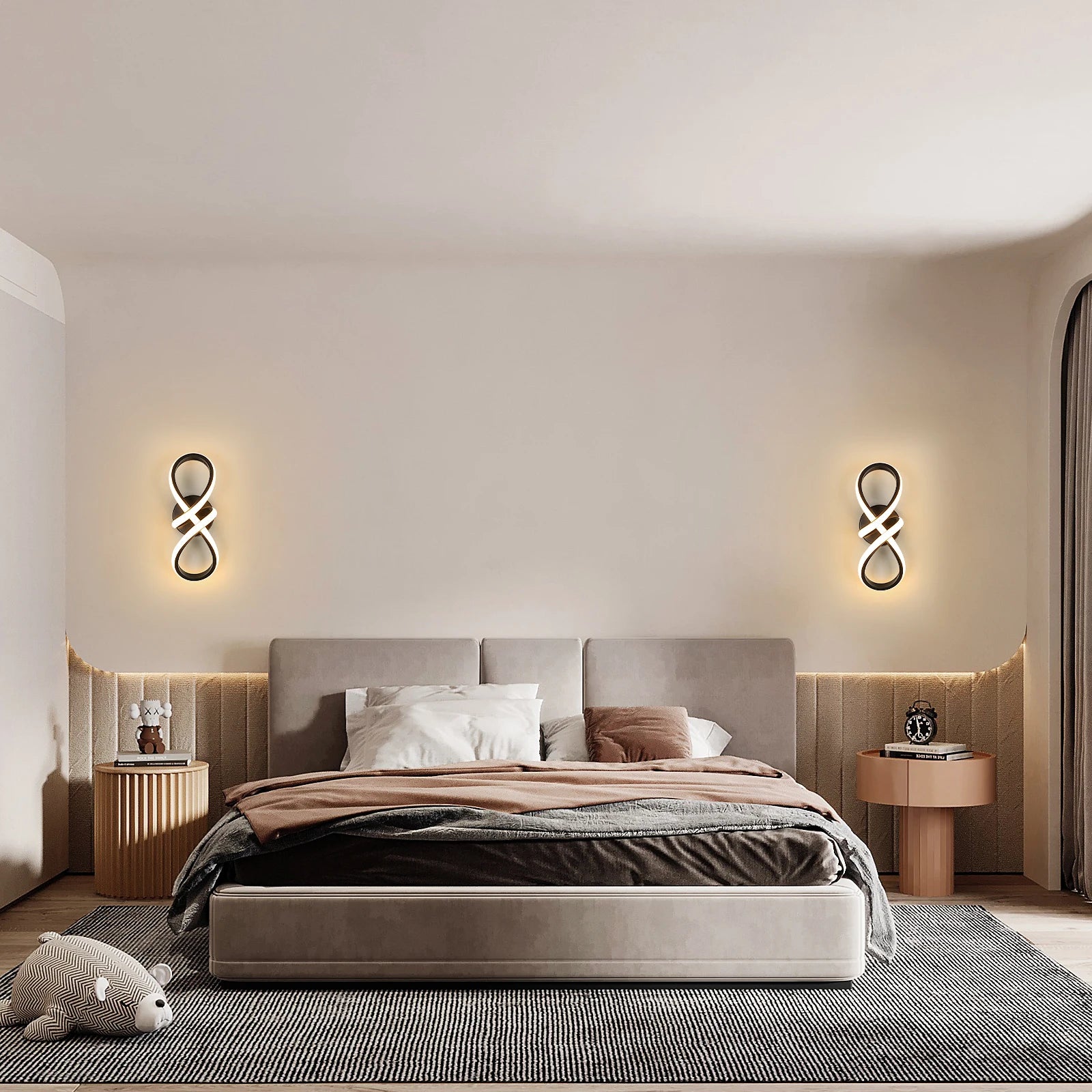 Modern LED Ceiling Lights, Curved Ceiling Lamp 20W 1800LM Warm White 3000K for Living Room,Dining Room