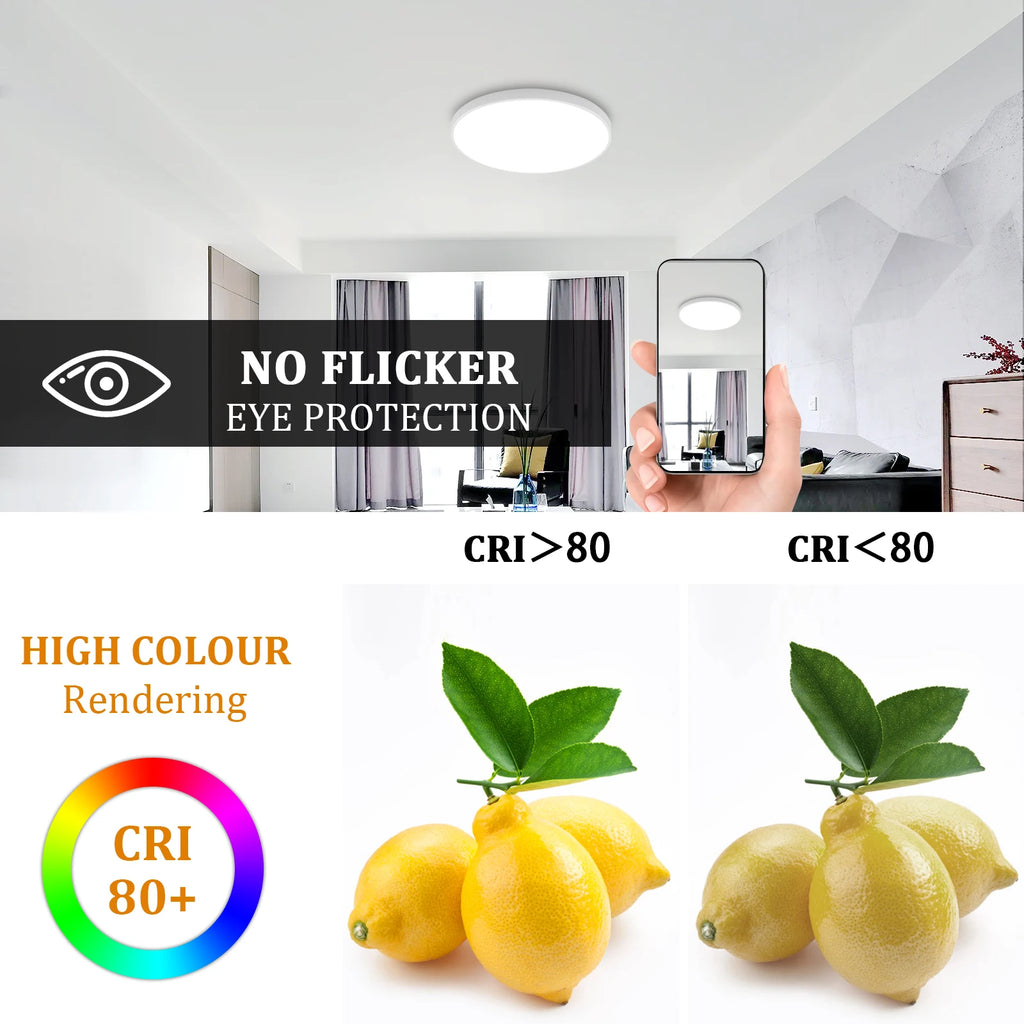 Ultra Thin Round LED Ceiling Light,6500K Cold White Light,Non-Dimmable,Modern Minimalist Ceiling Lamp for Bedroom Kitchen Living Room Home Lighting