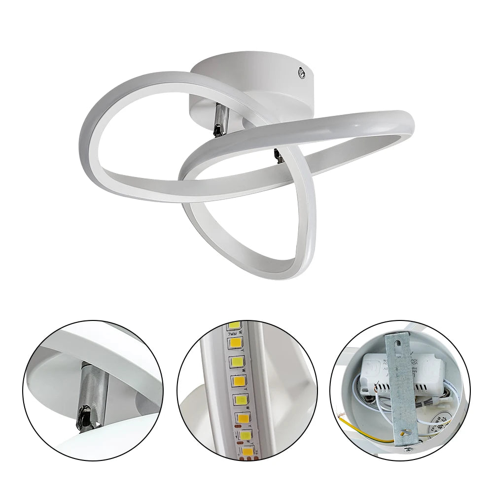 Modern LED Ceiling Light,25cm Clover shape Ceiling Lamp,Various lights for Hallway,Living Room,Bedroom 3000K/4500K/6500K