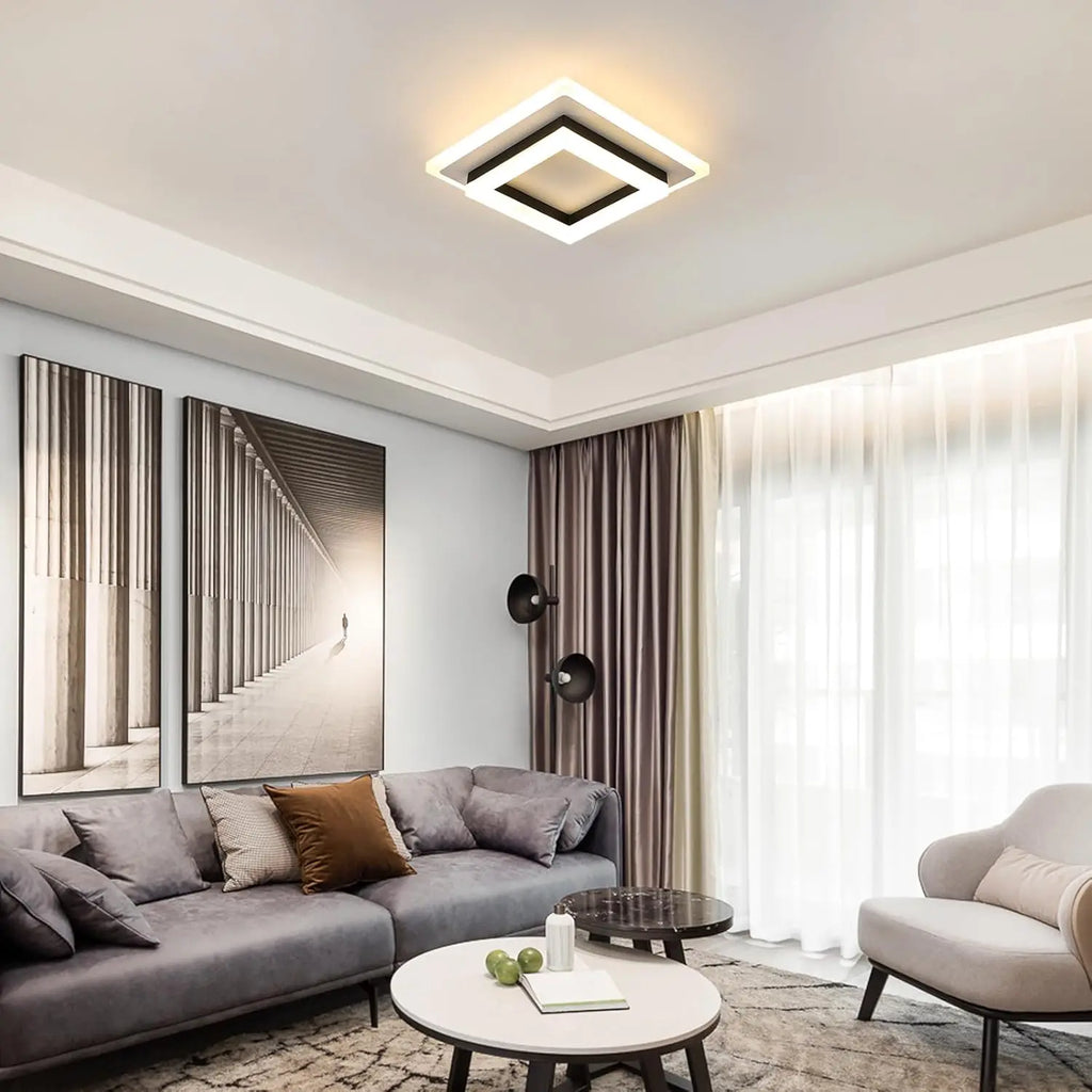 LED Ceiling Light,Square 24W 2700LM,Modern Indoor Ceiling Light for Hallway,Bedroom,Bathroom,Kitchen, Living Room,,Dia 20 cm-Non Dimmable