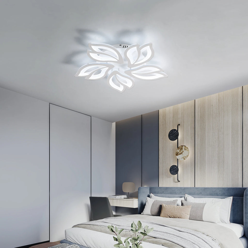 Modern Flower LED Ceiling Light, Non-dimmable Indoor Ceiling Lamp for Bedroom Living Room,Cold White Light 6500K