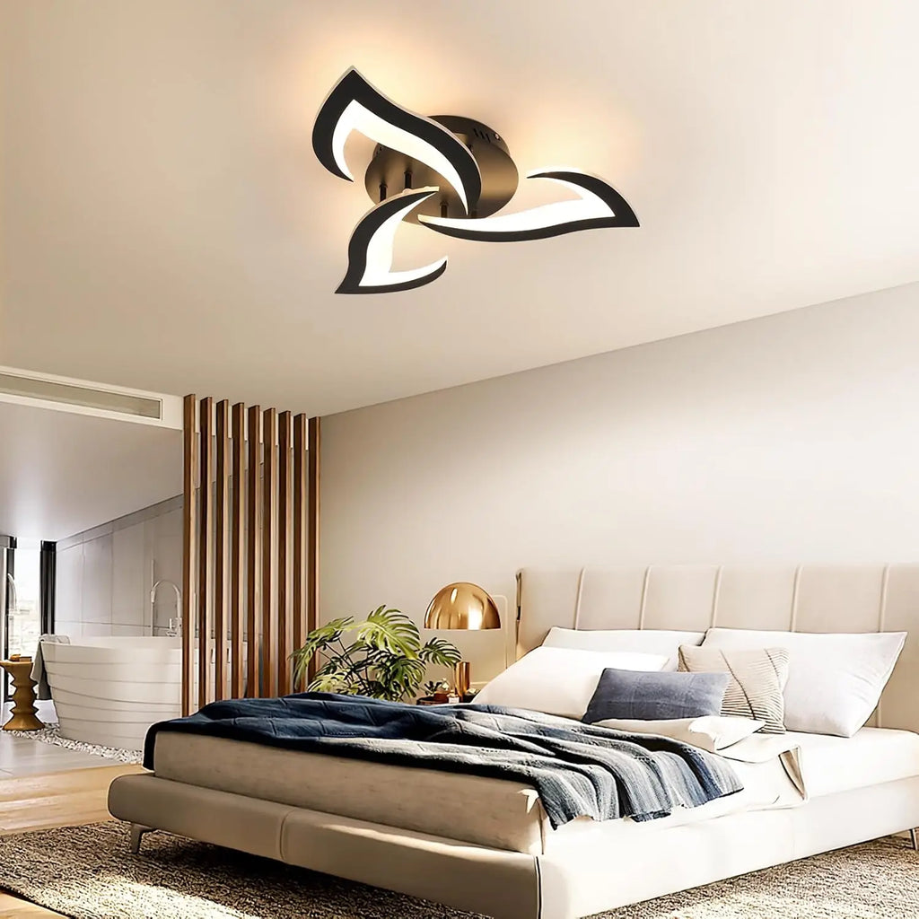 Modern  Flower Shape LED Ceiling Light,36W 4000LM LED Ceiling Lamp,Warm Light 3000K Acrylic Ceiling Light for Bedroom