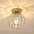 Semi Flush Mount Ceiling Light Fitting,E27 Head Crystals Ceiling Light Fixtures,For Entrance  Bedroom（Bulb not included）