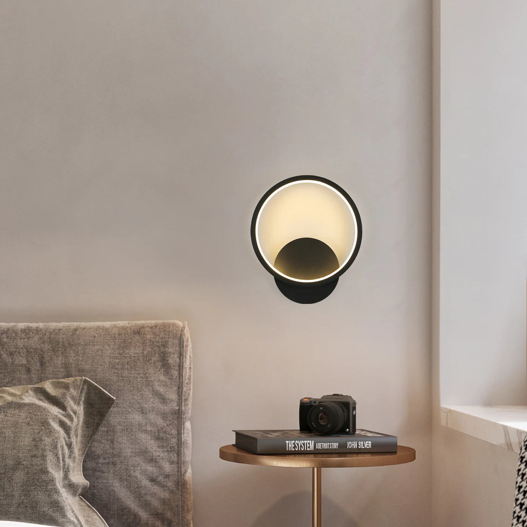 Indoor Wall Lights,Modern 12W Round Wall Night Lamp ,Perfect for Living Room,Bedroom,Hallway,Stairs,3000K Warm White Light
