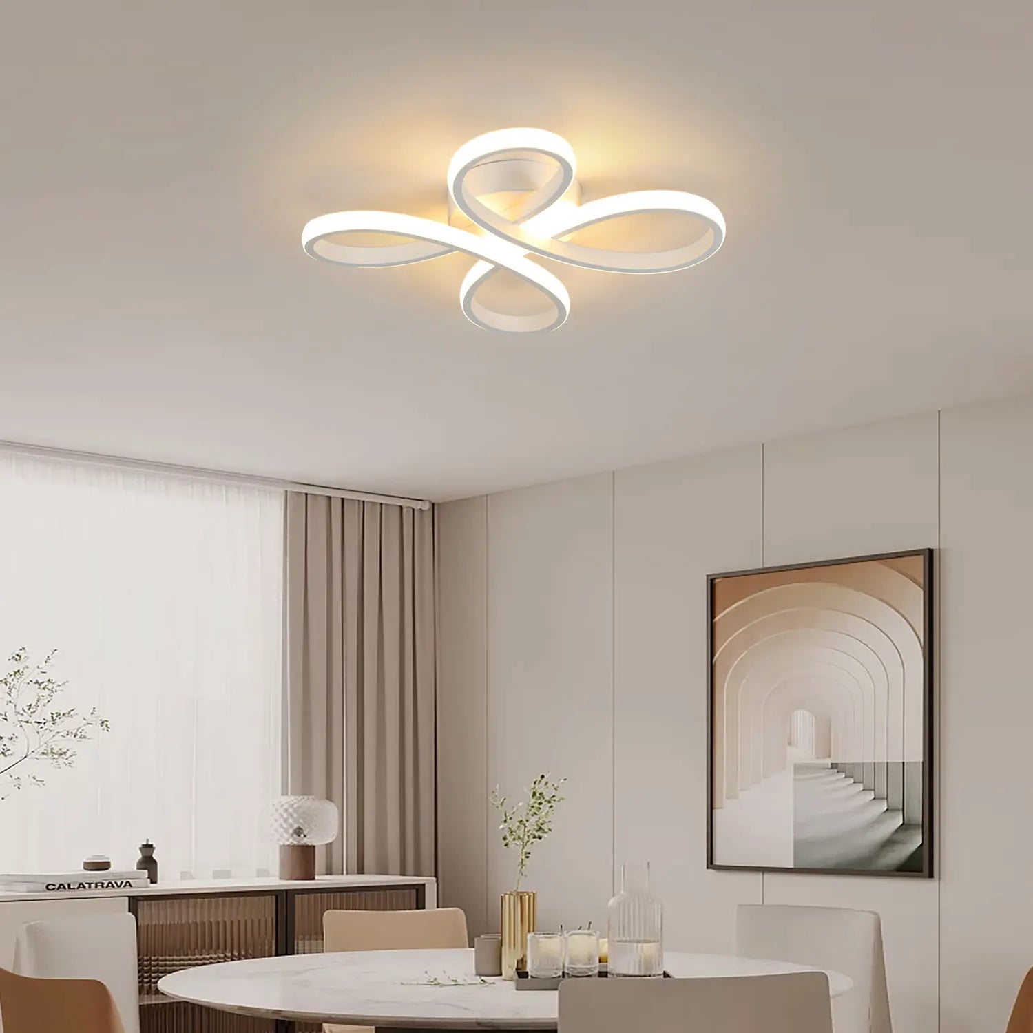 LED Ceiling Light,30W 3500LM Creative Flower Shapes LED Ceiling Lamp in Acrylic Modern Ceiling Light for Living Room,Bedroom,Dining Room,Warm Light 3000K
