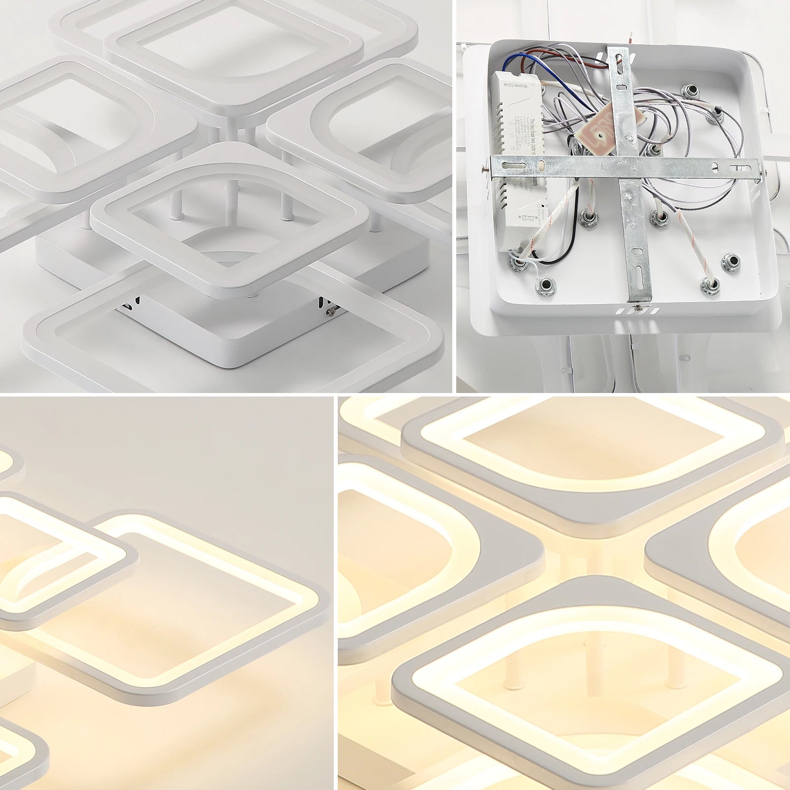 Dimmable LED Ceiling Light,80W 8000LM Ceiling Lamp with Remote Control,Square Ceiling Lamp for Living Room,Office,3000~6500K