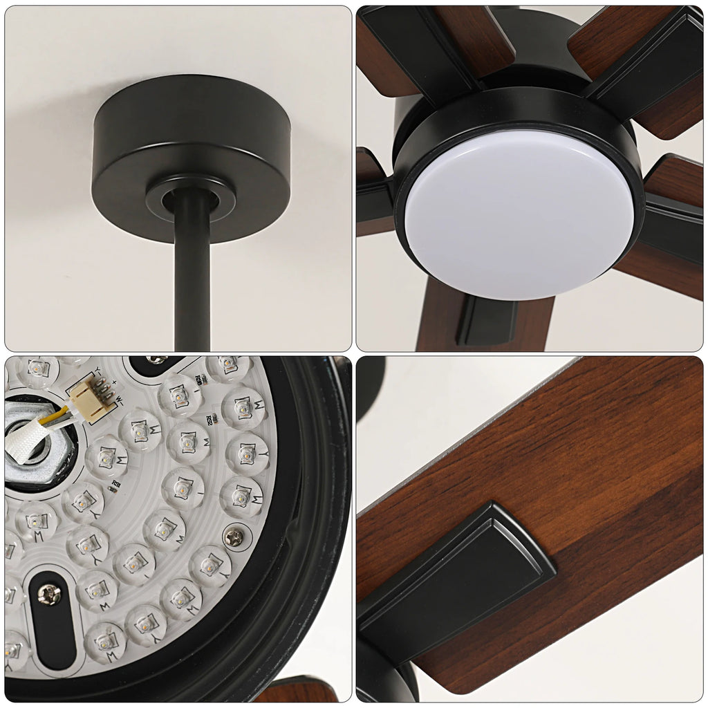 Dimmable Ceiling Fans Lights,LED Ceiling Fan With Remote Control,Adjustable 3-Color Temperatures Ceiling Fan Lamp 3000K-6500K