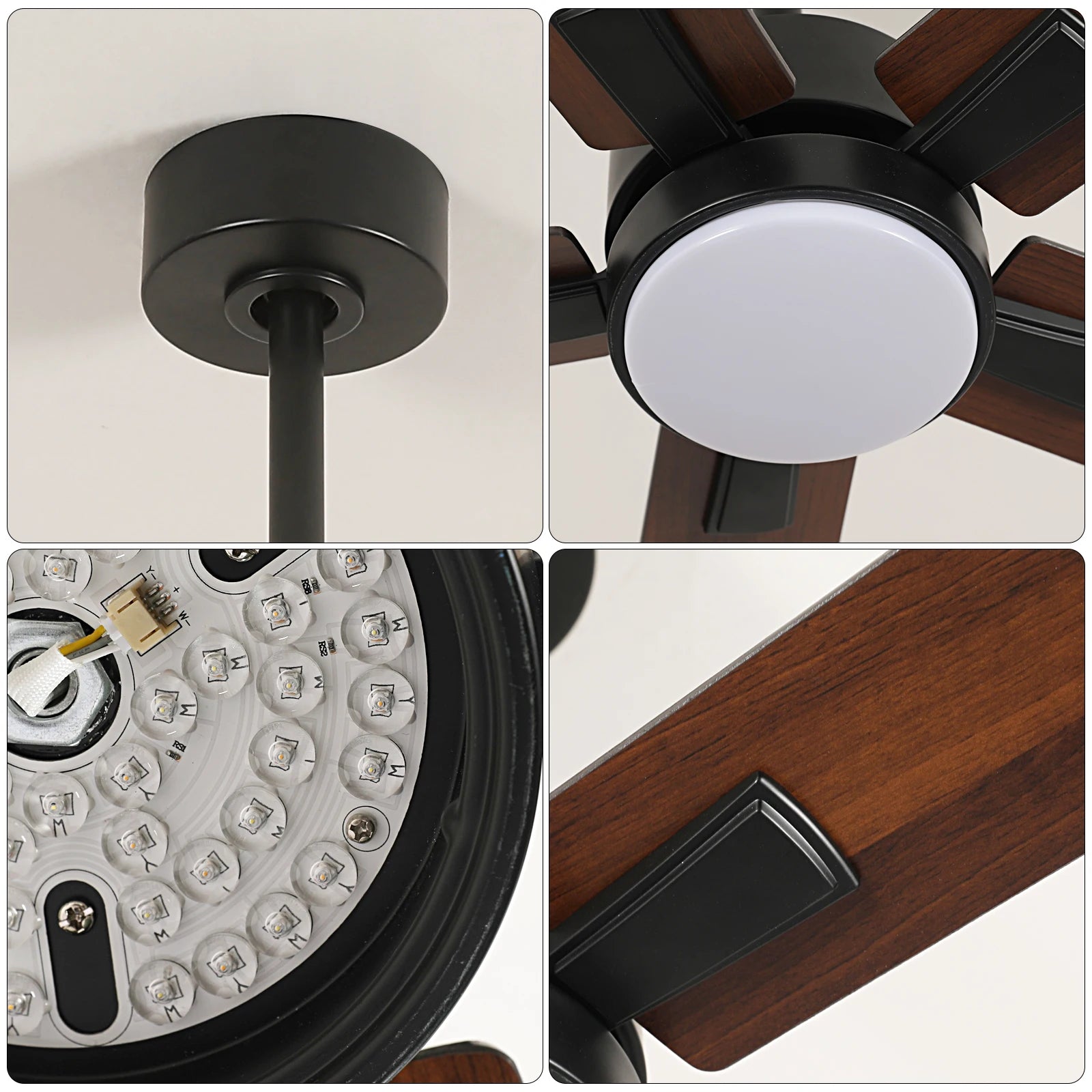 Dimmable Ceiling Fans Lights,LED Ceiling Fan With Remote Control,Adjustable 3-Color Temperatures Ceiling Fan Lamp 3000K-6500K