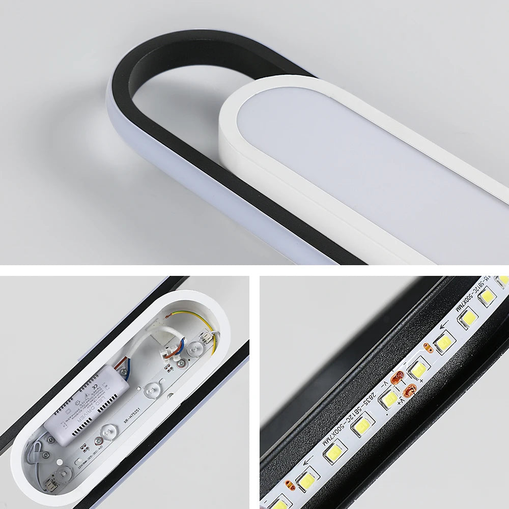 Modern LED Ceiling Light,33W 3712LM Rectangular Flush Mount LED Ceiling Light Cold White 6500K For Bedroom Hallway Balcony