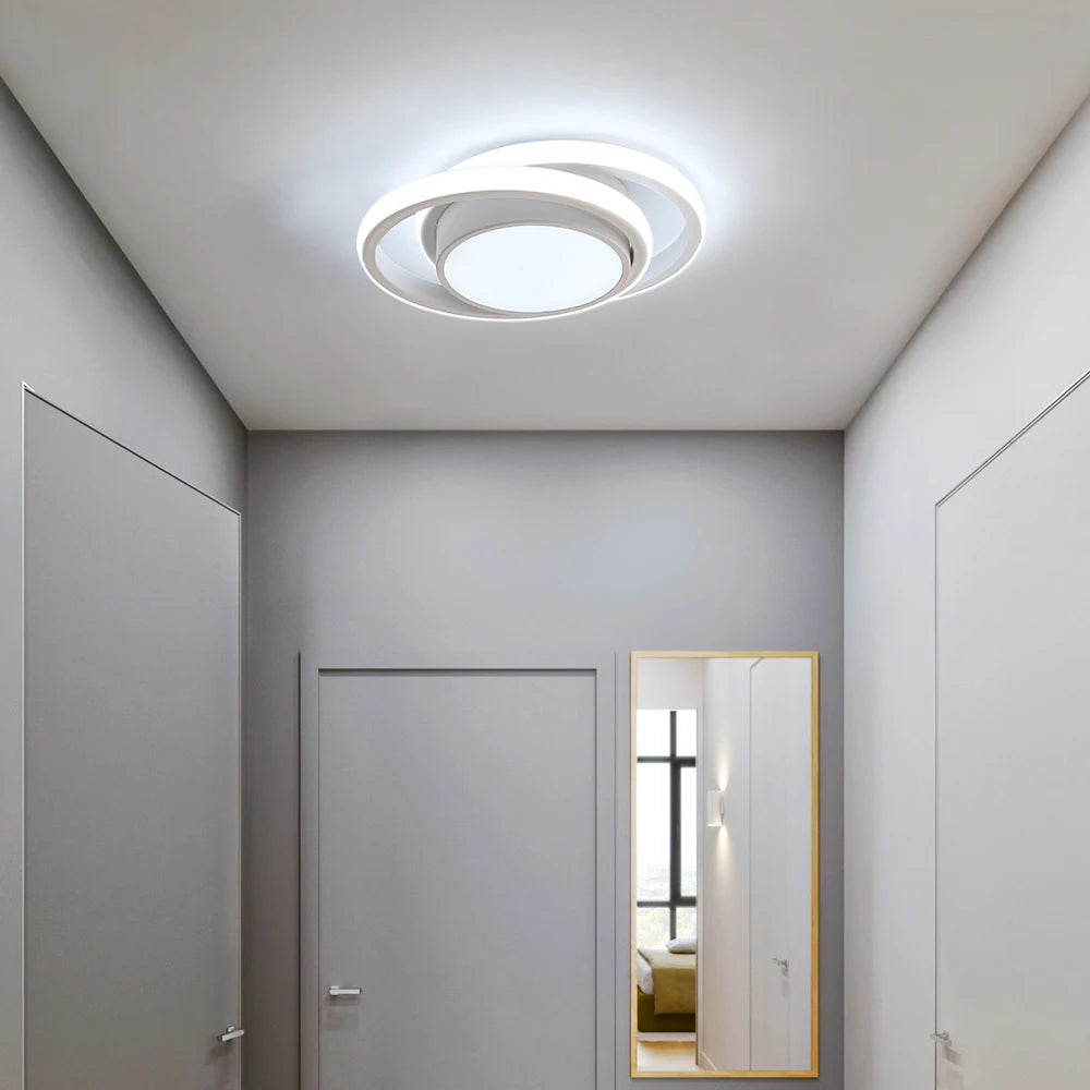 LED Ceiling Light, 36W 3240LM Modern Ceiling Light Dual-Round,Aluminum Close to Ceiling Light Fixture for Bedroom