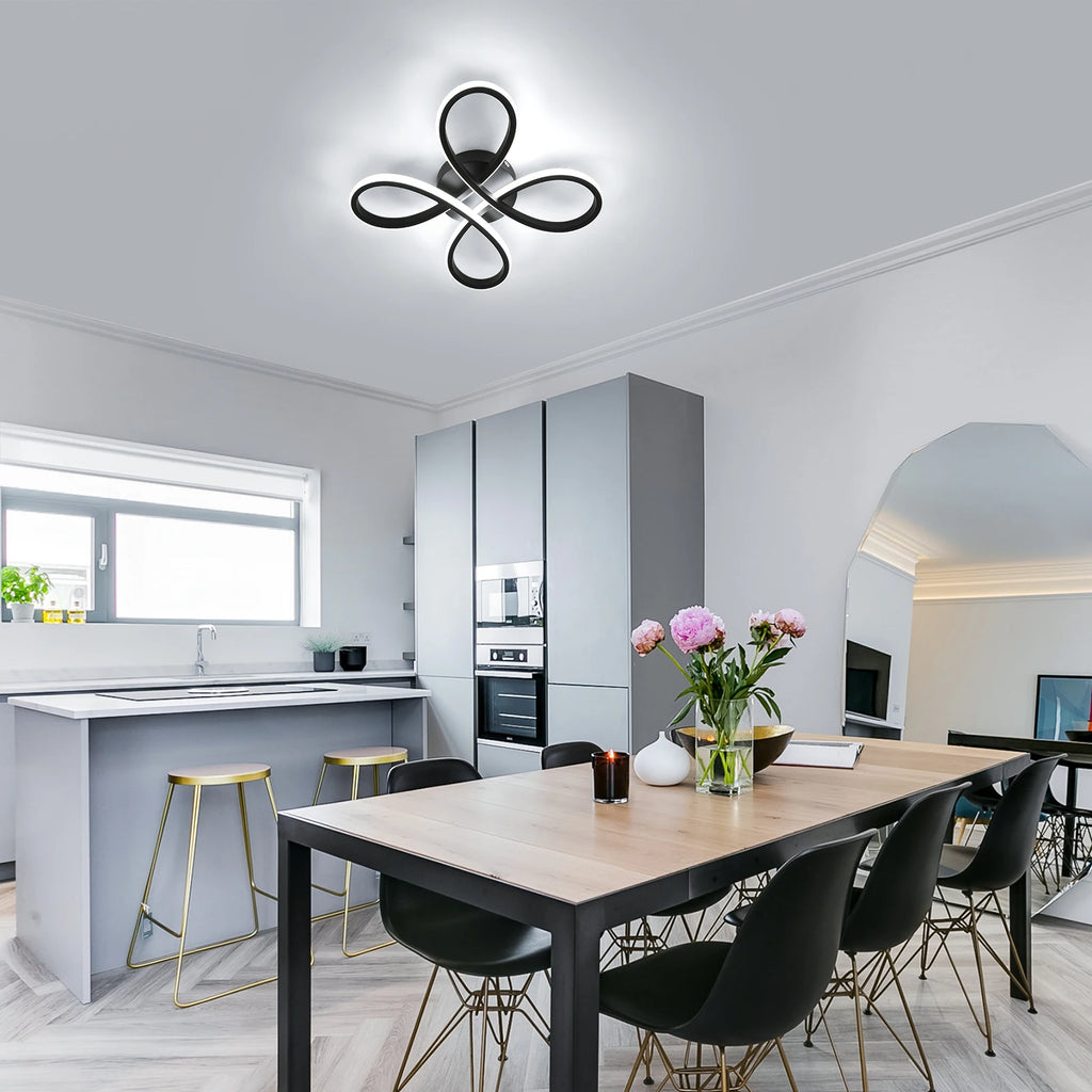 Nordic Style 30W LED Ceiling Lamp, Non-Dimmable Creative Infinity Loop Ceiling Light Fixture for Home Indoor Lighting