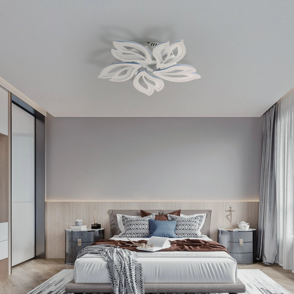 Modern Flower LED Ceiling Light, Non-dimmable Indoor Ceiling Lamp for Bedroom Living Room,Cold White Light 6500K